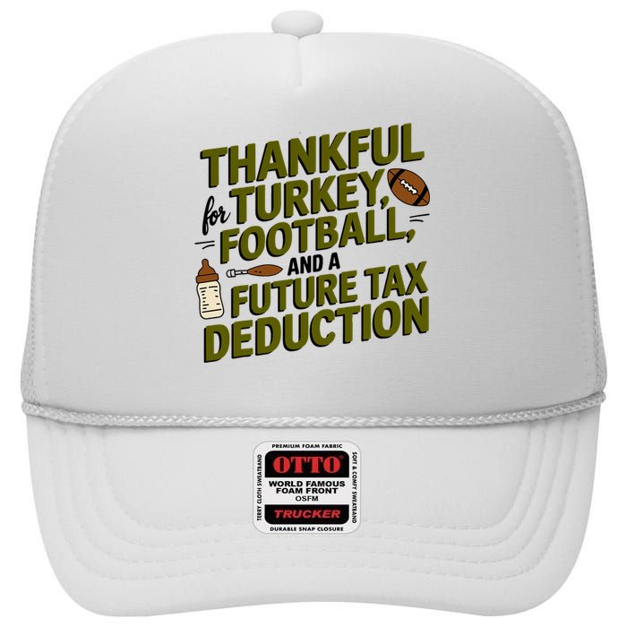 Funny Thanksgiving Pregnancy Announcement Dad To Be 2025 High Crown Mesh Back Trucker Hat