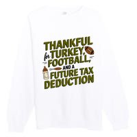 Funny Thanksgiving Pregnancy Announcement Dad To Be 2025 Premium Crewneck Sweatshirt