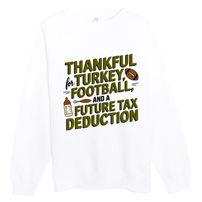 Funny Thanksgiving Pregnancy Announcement Dad To Be 2025 Premium Crewneck Sweatshirt