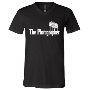 Funny The Photographer Photography Camera V-Neck T-Shirt