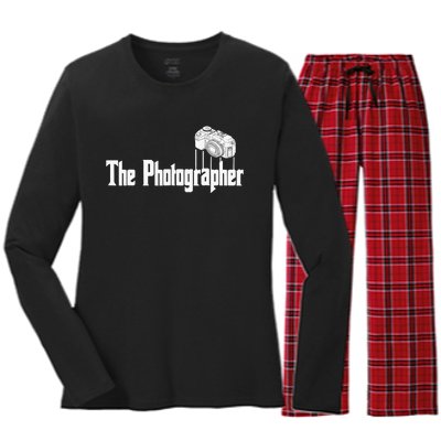 Funny The Photographer Photography Camera Women's Long Sleeve Flannel Pajama Set 