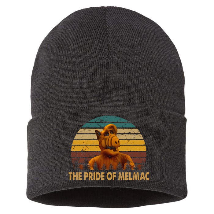 Funny The Pride Of Melmac Alf Alien Vintage Gift Sustainable Knit Beanie