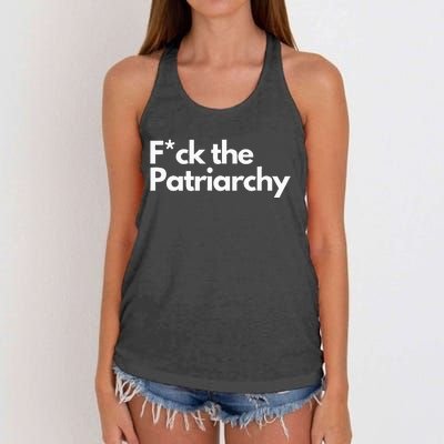 F The Patriarchy Fuck The Patriarchy Women's Knotted Racerback Tank