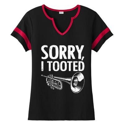 Funny Trumpet Player Design Trumpet Trumpeter Ladies Halftime Notch Neck Tee