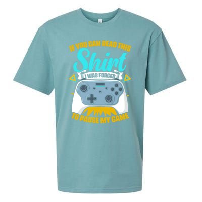 Forced To Pause My Game Game Controller Video Gamer Gaming Funny Gift Sueded Cloud Jersey T-Shirt