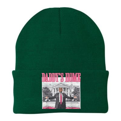 Funny Trump Pink Daddys Home  Trump 2024 Knit Cap Winter Beanie