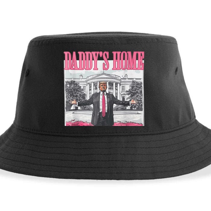 Funny Trump Pink Daddys Home  Trump 2024 Sustainable Bucket Hat