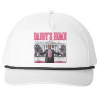 Funny Trump Pink Daddys Home  Trump 2024 Snapback Five-Panel Rope Hat