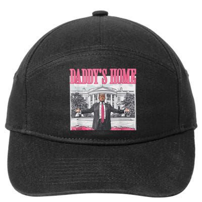 Funny Trump Pink Daddys Home  Trump 2024 7-Panel Snapback Hat