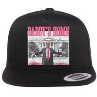 Funny Trump Pink Daddys Home  Trump 2024 Flat Bill Trucker Hat