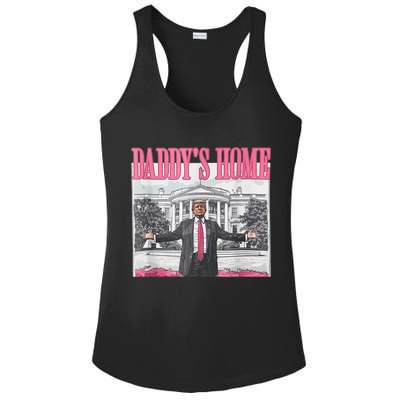 Funny Trump Pink Daddys Home  Trump 2024 Ladies PosiCharge Competitor Racerback Tank