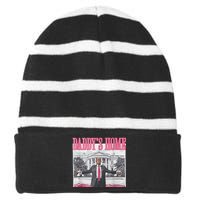 Funny Trump Pink Daddys Home  Trump 2024 Striped Beanie with Solid Band