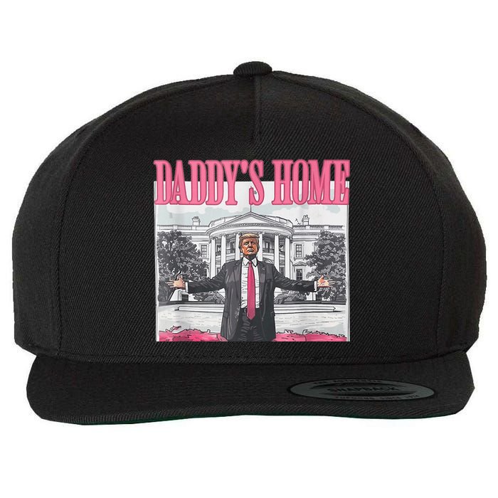 Funny Trump Pink Daddys Home  Trump 2024 Wool Snapback Cap