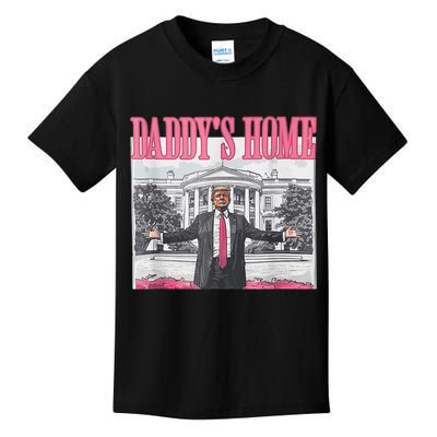 Funny Trump Pink Daddys Home  Trump 2024 Kids T-Shirt