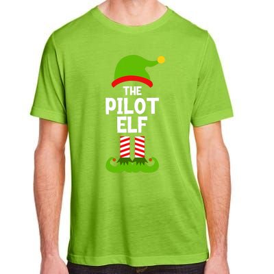 Funny The Pilot Elf Christmas Matching Family Party Adult ChromaSoft Performance T-Shirt