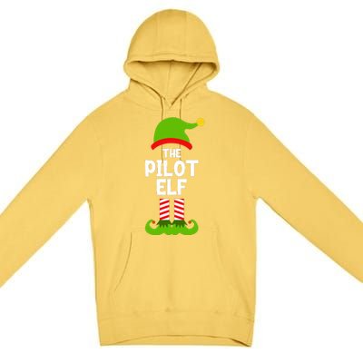 Funny The Pilot Elf Christmas Matching Family Party Premium Pullover Hoodie