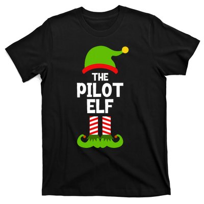 Funny The Pilot Elf Christmas Matching Family Party T-Shirt