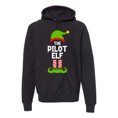 Funny The Pilot Elf Christmas Matching Family Party Premium Hoodie