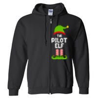 Funny The Pilot Elf Christmas Matching Family Party Full Zip Hoodie