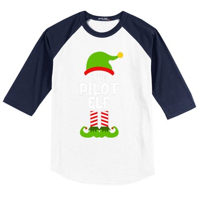 Funny The Pilot Elf Christmas Matching Family Party Baseball Sleeve Shirt