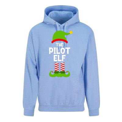 Funny The Pilot Elf Christmas Matching Family Party Unisex Surf Hoodie