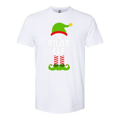 Funny The Pilot Elf Christmas Matching Family Party Softstyle CVC T-Shirt