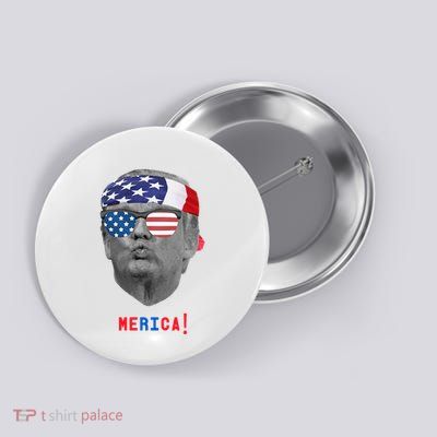 Funny Trump Pucker Face Merica Usa Flag Sunglasses Button