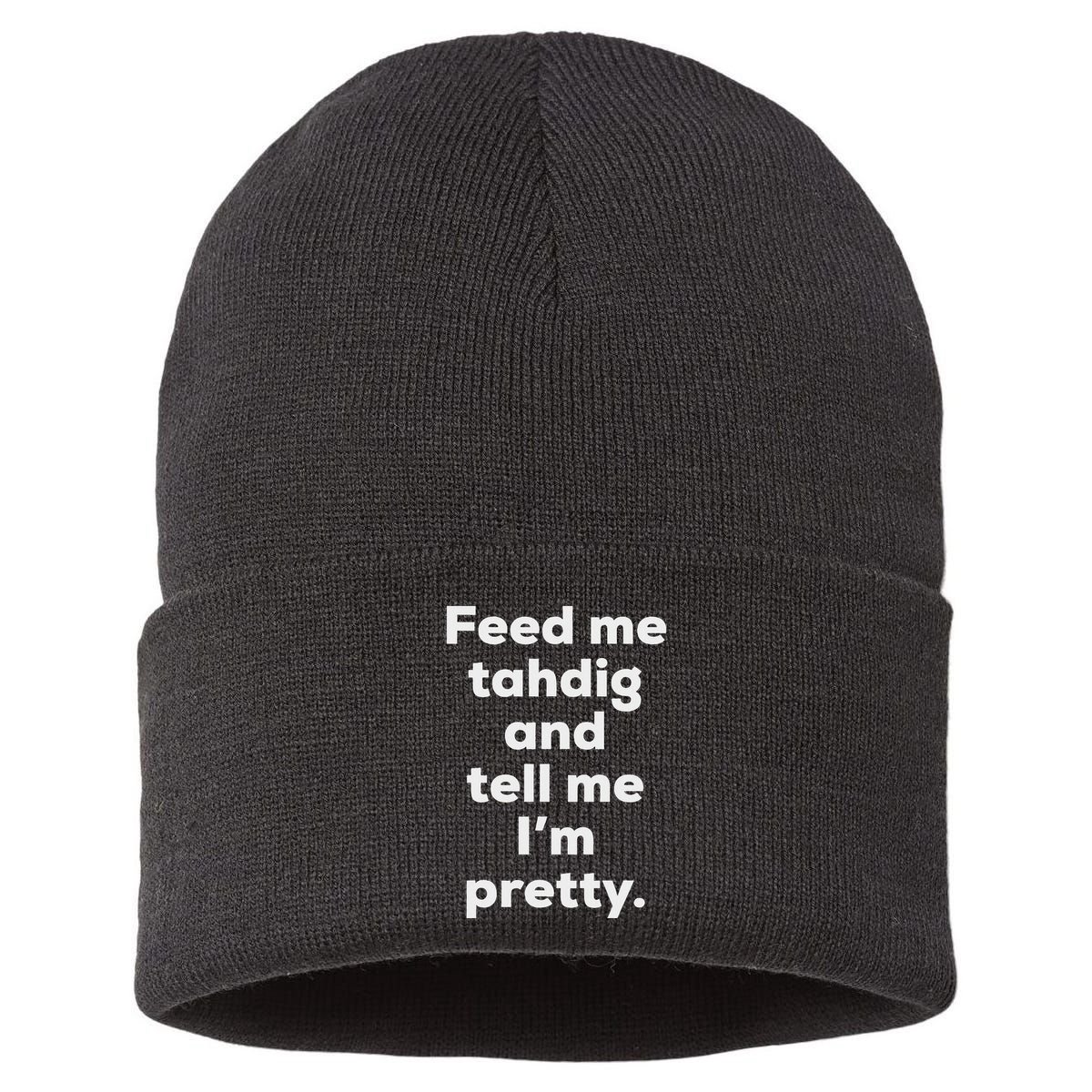 Funny Tahdig Persian Food Iran Iranian Foodie Gift Sustainable Knit Beanie