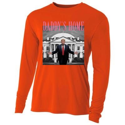 Funny Trump Pink Daddys Home Trump 2024 Gift Cooling Performance Long Sleeve Crew