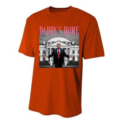 Funny Trump Pink Daddys Home Trump 2024 Gift Performance Sprint T-Shirt