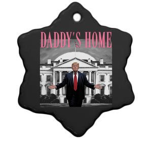 Funny Trump Pink Daddys Home Trump 2024 Gift Ceramic Star Ornament