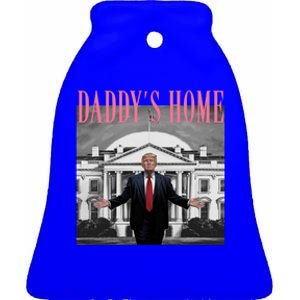 Funny Trump Pink Daddys Home Trump 2024 Gift Ceramic Bell Ornament