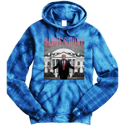 Funny Trump Pink Daddys Home Trump 2024 Gift Tie Dye Hoodie