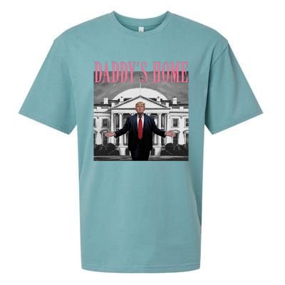 Funny Trump Pink Daddys Home Trump 2024 Gift Sueded Cloud Jersey T-Shirt