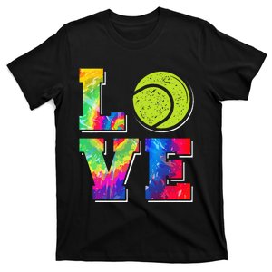 Funny Tennis Player Racket Tie Dye Love T-Shirt