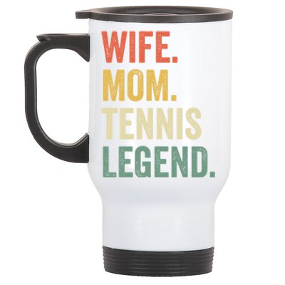 Funny Tennis Player Wife Mom Tennis Legend Vintage Cute Gift Stainless Steel Travel Mug