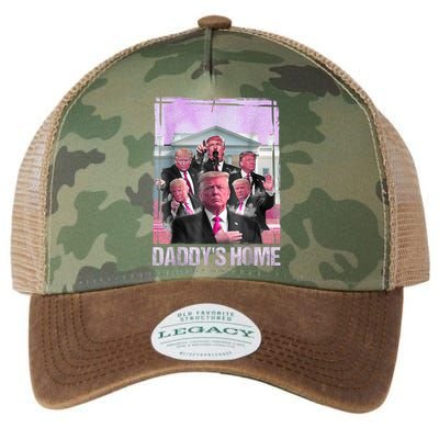 Funny Trump Pink Daddys Home Trump 2024 Legacy Tie Dye Trucker Hat