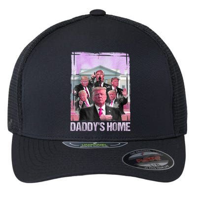 Funny Trump Pink Daddys Home Trump 2024 Flexfit Unipanel Trucker Cap