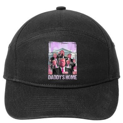 Funny Trump Pink Daddys Home Trump 2024 7-Panel Snapback Hat