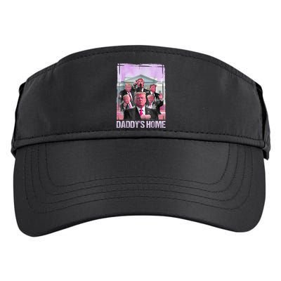 Funny Trump Pink Daddys Home Trump 2024 Adult Drive Performance Visor