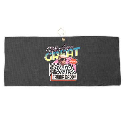 Funny Trump Pink Daddys Home Trump 2024 Take America Back Large Microfiber Waffle Golf Towel