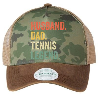 Funny Tennis Player Husband Dad Tennis Legend Vintage Legacy Tie Dye Trucker Hat