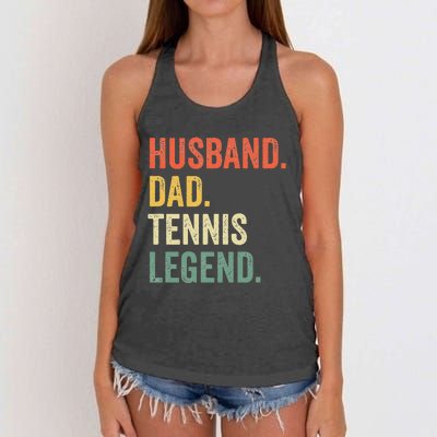 Funny Tennis Player Husband Dad Tennis Legend Vintage Women's Knotted Racerback Tank