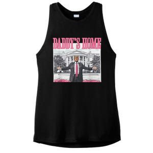 Funny Trump Pink Daddys Home  Trump 2024 Ladies PosiCharge Tri-Blend Wicking Tank