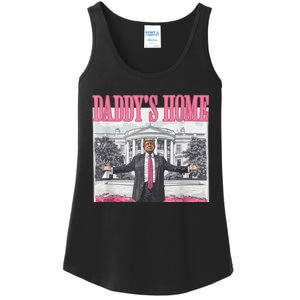 Funny Trump Pink Daddys Home  Trump 2024 Ladies Essential Tank