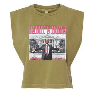 Funny Trump Pink Daddys Home  Trump 2024 Garment-Dyed Women's Muscle Tee