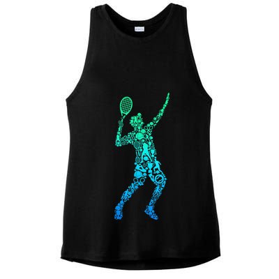 Funny Tennis Player Gift Ladies PosiCharge Tri-Blend Wicking Tank
