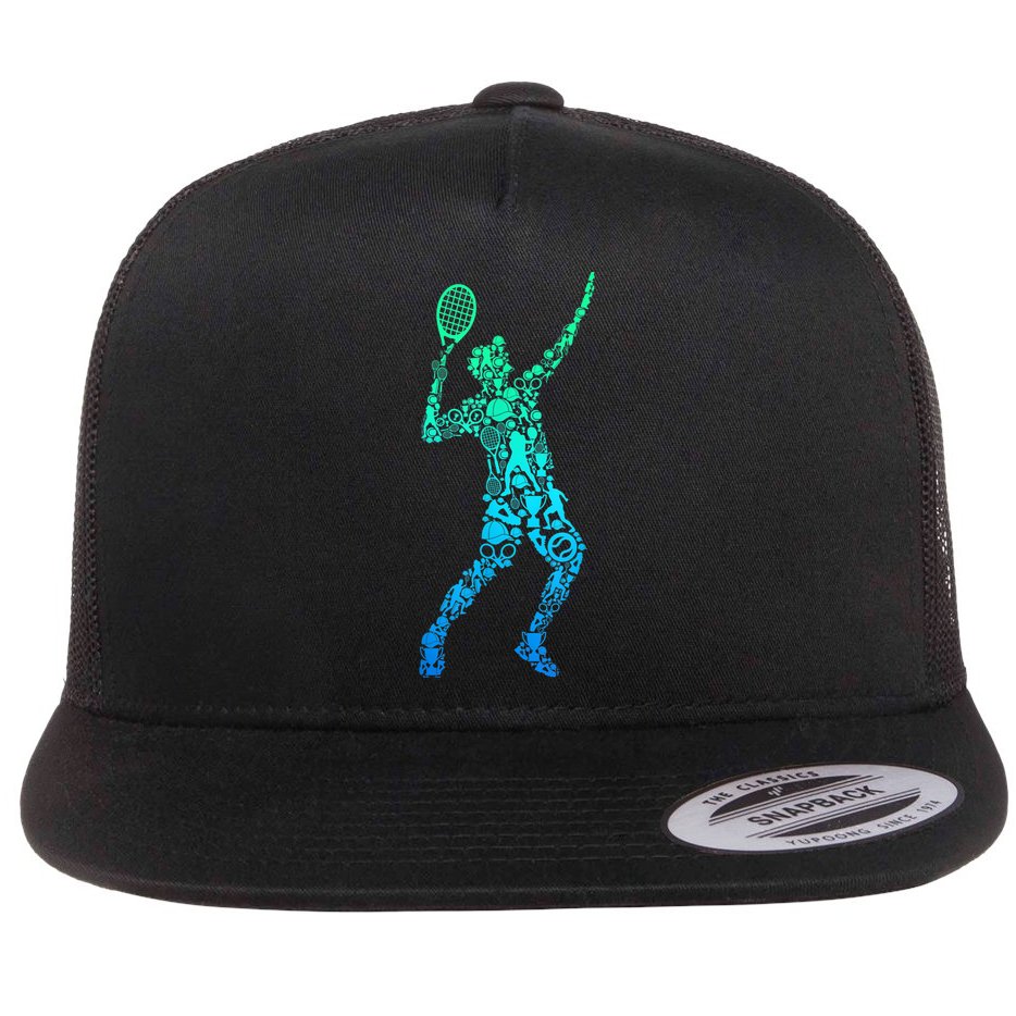 Funny Tennis Player Gift Flat Bill Trucker Hat
