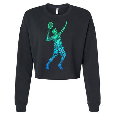 Funny Tennis Player Gift Cropped Pullover Crew