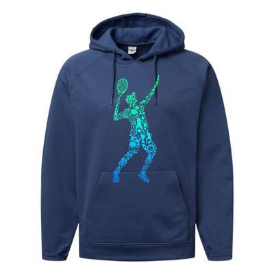 Funny Tennis Player Gift Performance Fleece Hoodie